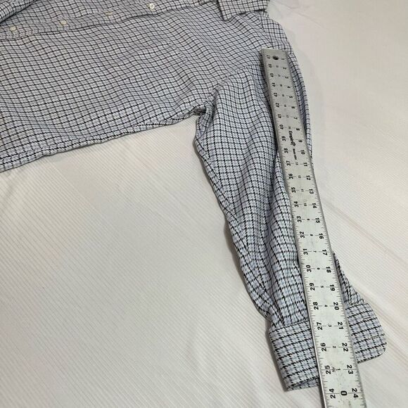Burberry London Blue Plaid Button Up Shirt Size 16L - Picture 7 of 9